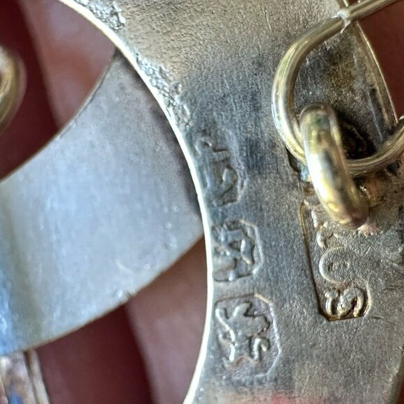 Antique 1800s Victorian Brooch‎ Pin 1 5/8" Double Horseshoe Sterling C Clasp - Picture 8 of 12